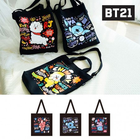    BT21-BTS BLACK Ecobag - Koya/Cooky/Mang 1