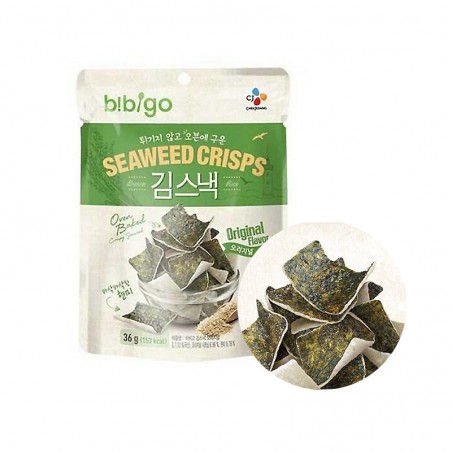 CJ BIBIGO CJ BIBIGO Seaweed Rice Chips original 20g (BBD : 20/01/2023) 1