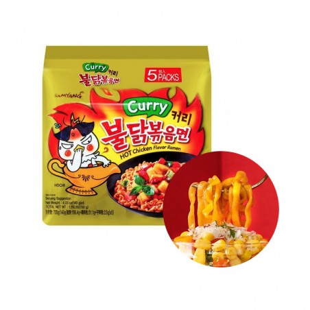  SAMYANG Ramen Hot Chicken, Curry Multi-Pack (140g x 5) 1