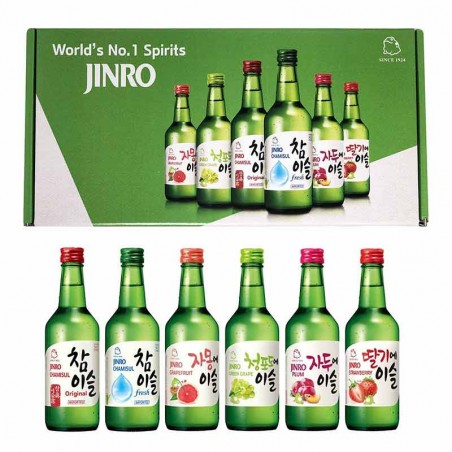 HITE JINRO JINRO Soju Set (Erdbeer, Trauben, Grapefruit, Pflaumen, Fresh, Original) 2140ml 3