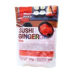  INAKA Eingelegte Ingwerscheiben Rosa mit Süßungsmitteln 300g (Abtropfgewicht 200g) 1