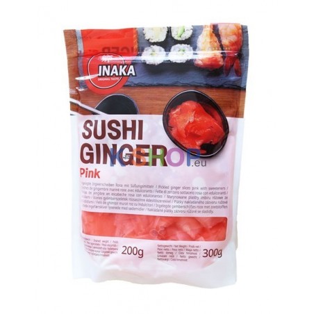  INAKA Eingelegte Ingwerscheiben Rosa mit Süßungsmitteln 300g (Abtropfgewicht 200g) 1