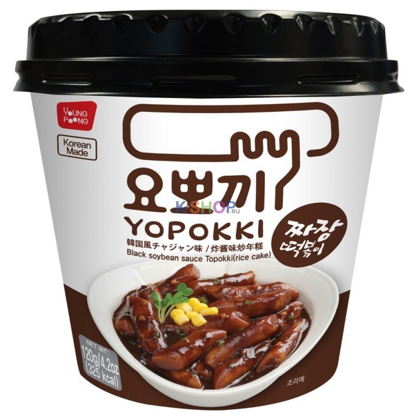 ヨベクYOBEKU Yopokki Black Soybean Sauce Jjajang Topokki 120g